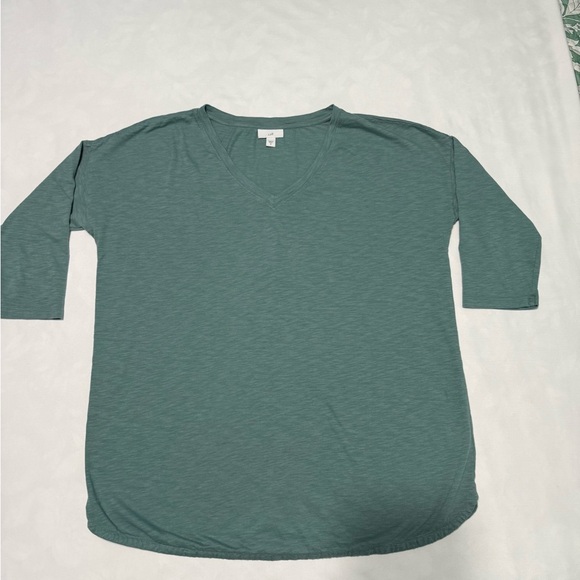 J. Jill Green Relaxed 3/4 Sleeve Tee - Picture 1 of 6